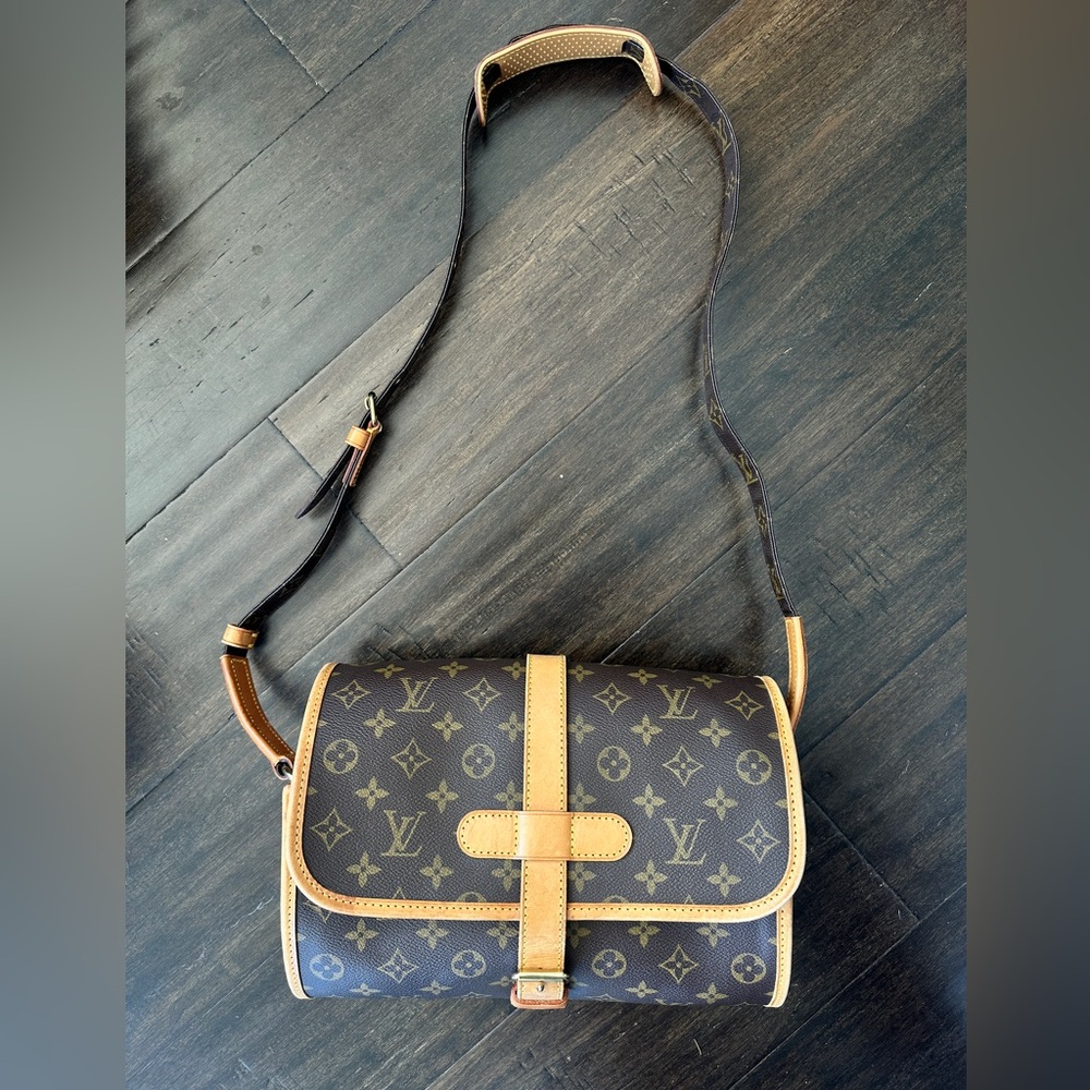 Louis Vuitton Brown Monogram Crossbody with Tan Trim